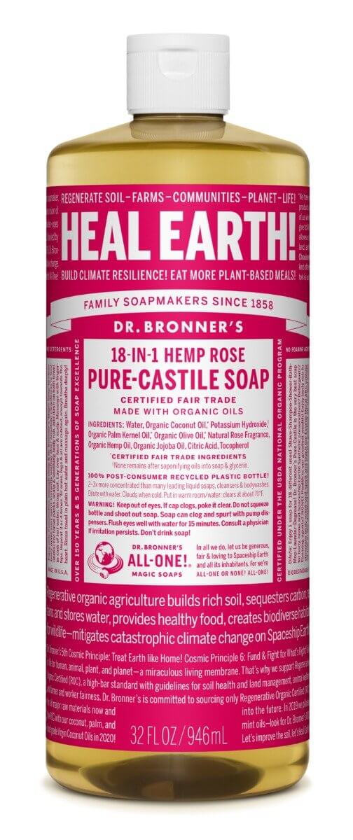 Savon de Castille Pur Liquide - Rose - Dr. Bronner s Discount