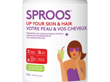 Sproos, cristaux pour boissons de collagène amélioré, agrume et thé vert - Sproos Supply