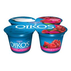 Yogourt grec 2 % à saveur de framboise et grenade, Oikos - Danone Fashion