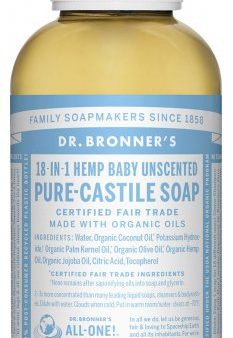 Savon de castille pur - Non Parfumé pour bébé (petit format) - Dr Bronner s Discount