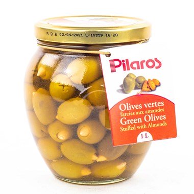 Olives vertes farcies aux amandes - Pliaros Online