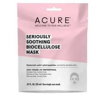 Masque en feuilles biocellulose Seriously Soothing - peaux normale à sensibles - Acure Sale