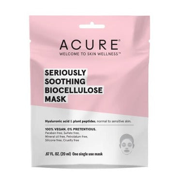 Masque en feuilles biocellulose Seriously Soothing - peaux normale à sensibles - Acure Sale