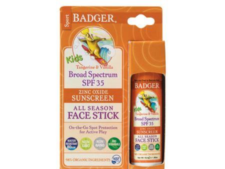 Crème solaire Sport pour le visage (enfants) toutes saisons FPS 35 - tangerine et vanille - Badger Online now