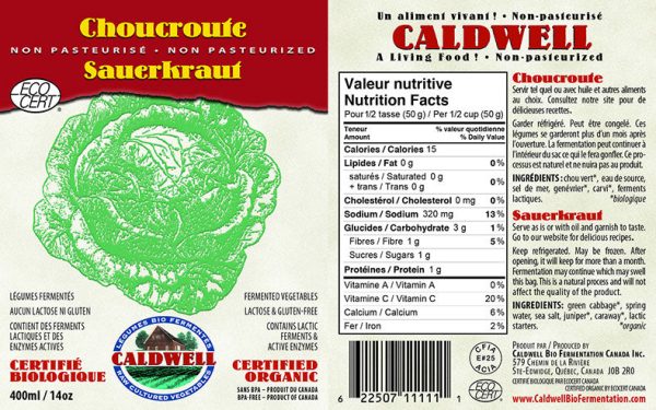 choucroute non pasteurisée - Caldwell For Sale