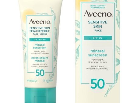 Écran solaire minéral pour le visage FPS 50 - peau sensible - Aveeno Cheap