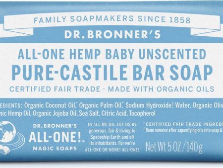 Savon en barre de castille pur - Non Parfumé pour bébé - Dr Bronner s Online Hot Sale