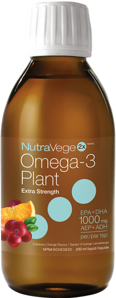 Omega 3 plant extra fort 500 mg - saveur canneberge et orange - NutraVege Online Sale