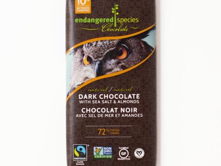 Chocolat noir 72 % au sel de mer et amandes - Endangered Species For Cheap