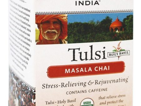 Thé Tulsi Chai Masala avec caféine - Organic India For Sale