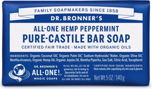 Savon en barre de castille pur - Menthe Poivrée - Dr Bronner s Hot on Sale