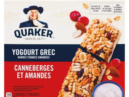 Barres tendres enrobées yogourt grec canneberges et amandes - Quaker For Discount