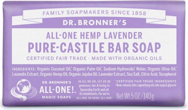 Savon en barre de castille pur - Lavande - Dr Bronner s Online now