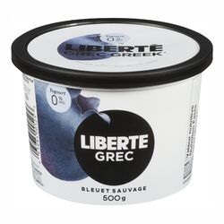 Yogourt aux bleuets sauvages 0 %, Grec - Liberté Discount