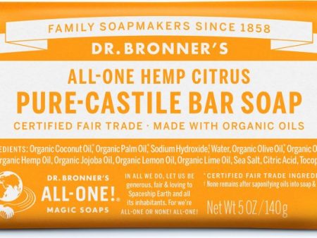 Savon en barre de castille pur - Agrumes - Dr Bronner s Online