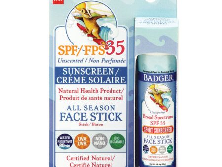 Crème solaire Sport pour le visage (enfants) toutes saisons FPS 35 - non parfumée - Badger Hot on Sale