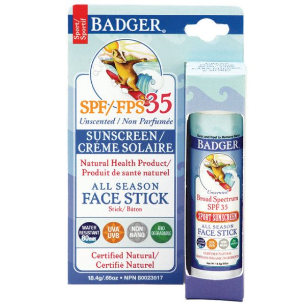 Crème solaire Sport pour le visage (enfants) toutes saisons FPS 35 - non parfumée - Badger Hot on Sale