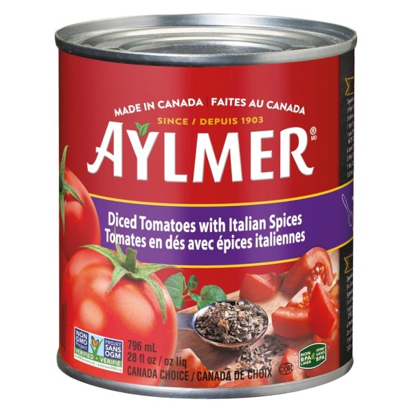 Tomates en dés aux épices italiennes - Aylmer Discount