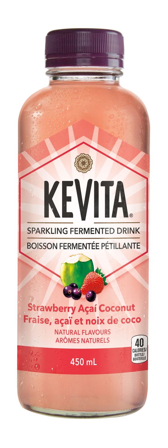 Boisson fermentée pétillante  aux arômes naturels (fraise, açaï et noix de coco) - Kevita For Discount