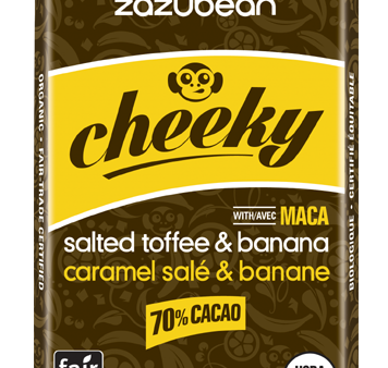 Chocolat noir bio au caramel salé et banane vegan 70 % de cacao - Zazubean For Sale