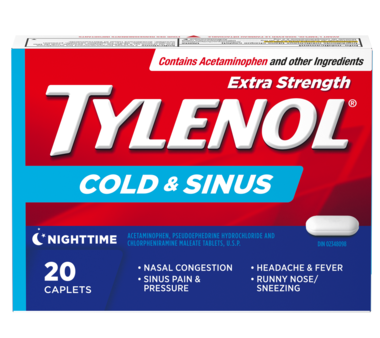 Tylenol Rhume et Sinus Extra fort 20 comprimés nuit - Tylenol Cheap