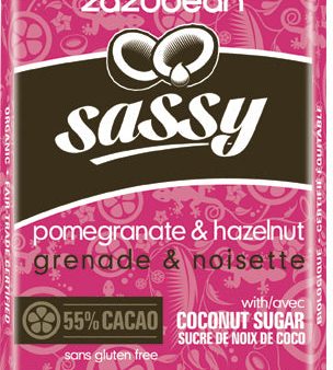 Chocolat bio au lait de noix de coco, vegan aux noisettes et à la grenade 55 % de cacao - For Sale