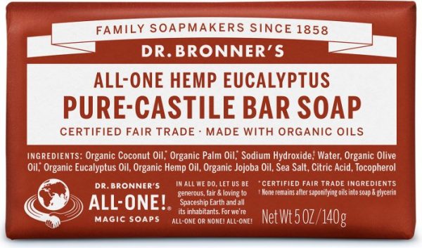 Savon en barre de castille pur - Eucalyptus - Dr Bronner s on Sale