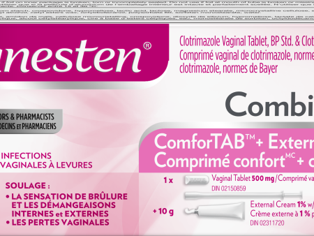 Comprimé confort Canesten + crème externe 1 jour COMBI-PACK - traitement contre les infections vaginales à levures - CANESTEN Online Sale