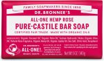 Savon de castille pur en barre biologique, parfum rose - Dr bronner s Online