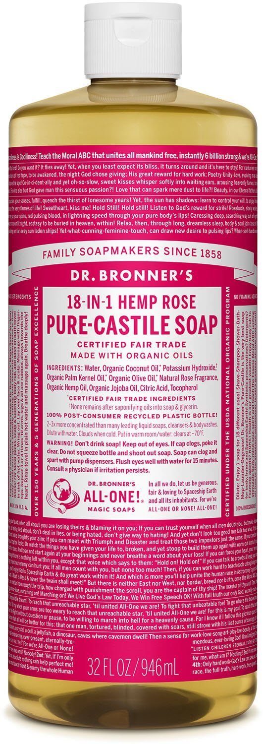 Savon biologique de castille pur à la rose - Dr bronner s For Discount