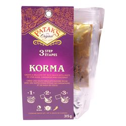 Kit 3 étapes avec sauce de cuisson pour Korma - Patak s Discount